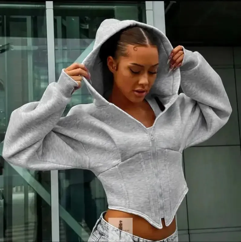 Denim style Corset-style hoodie Jackets