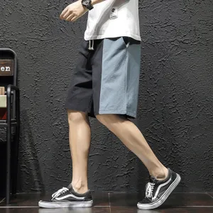 Cotton and Linen Loose Five Pants Trousers Stitching Linen XL Shorts Sport Layer