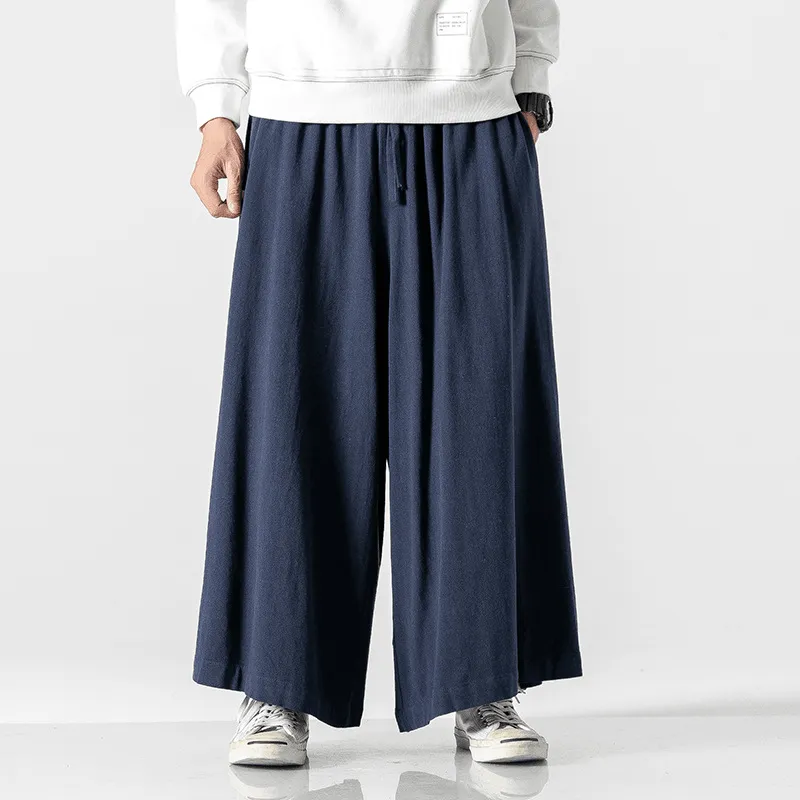 Cotton and Linen Loose Flared Pants Comfortable Look OdorResistant