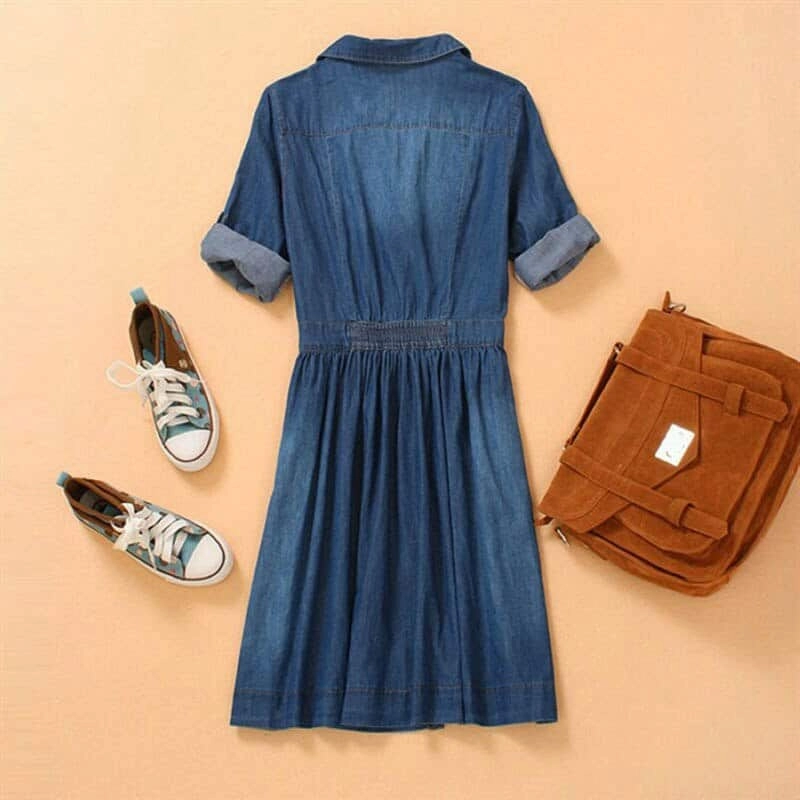 Sophisticated Cut Women's Denim Shirt Dress