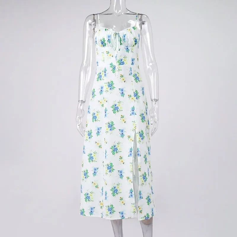 Layering-Piece Women's Vintage Floral Printed Midi Dress