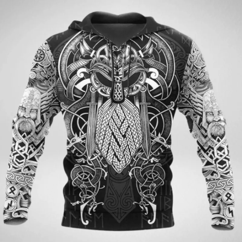 patch accents quick dry New 3D Digital Printing Hoodie Loose Sweater