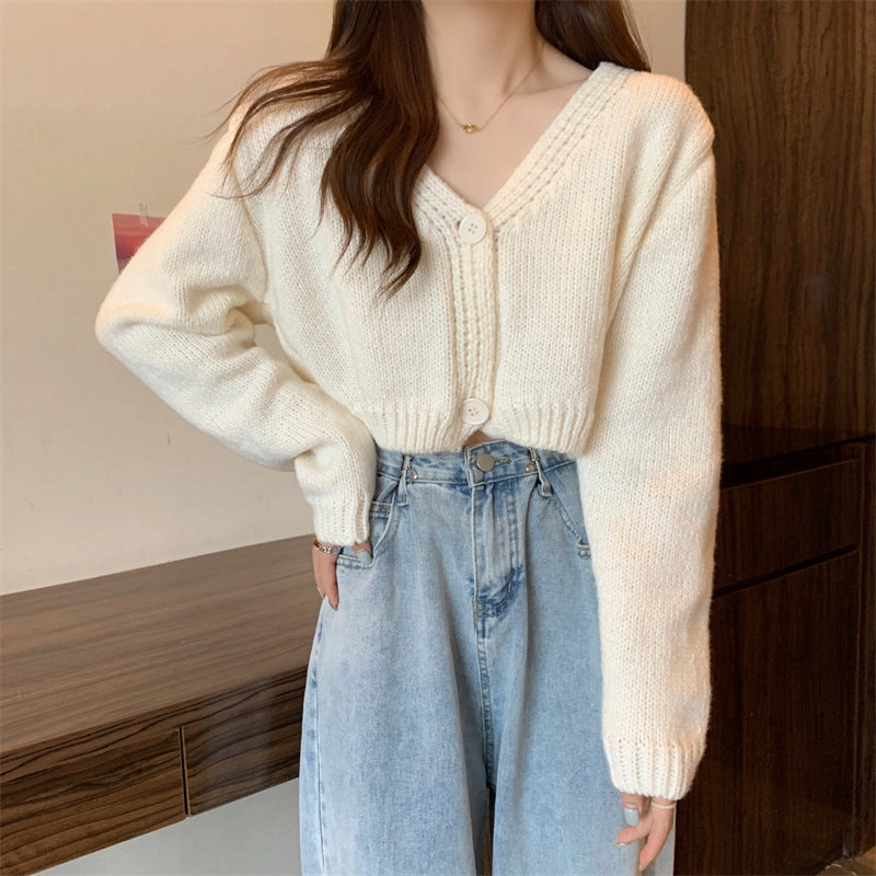 Women's Knitted Cardigan Short Sweater Snug Layers