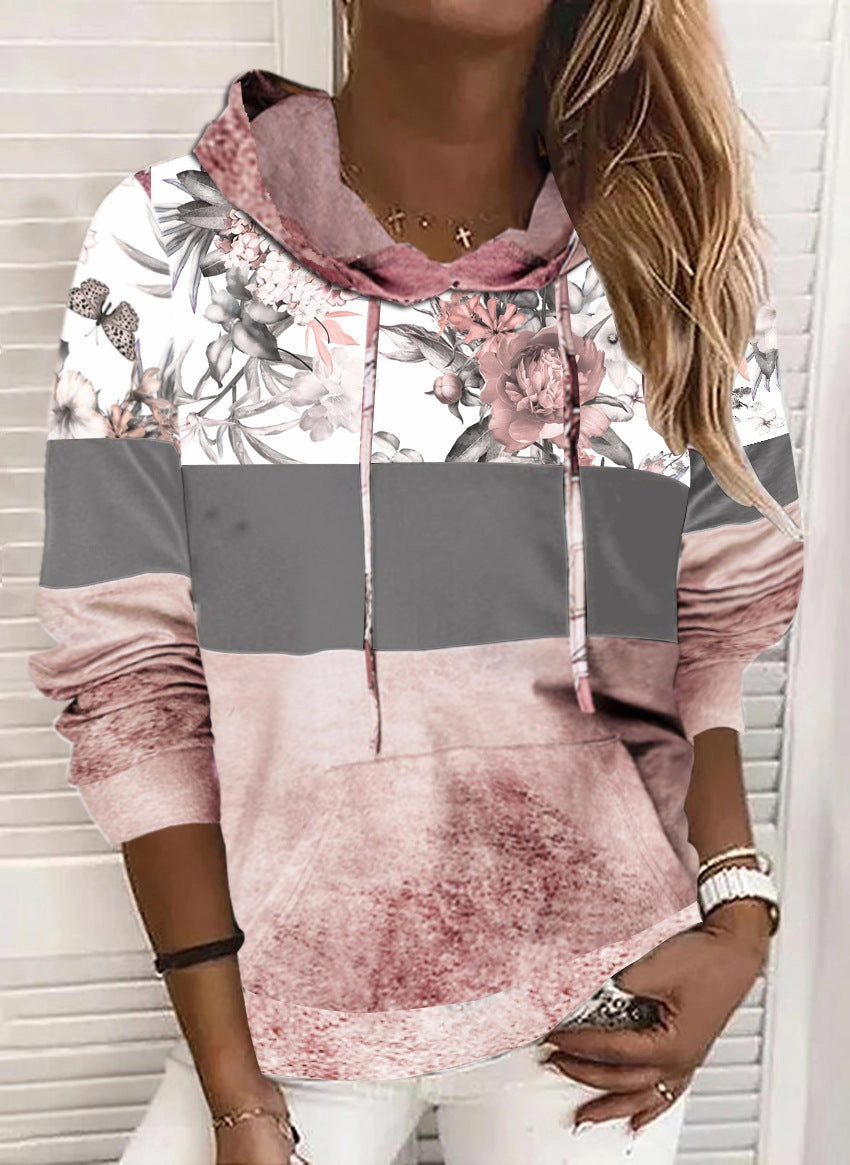 Hooded Printed Hooded Fleece Sweatshirt Everyday Comfort