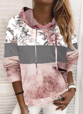 Hooded Printed Hooded Fleece Sweatshirt Everyday Comfort