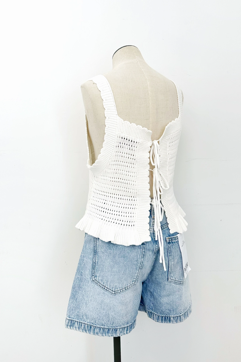 Double Stitched Hem QuickDry Technology Crochet Ruffle Tie Top