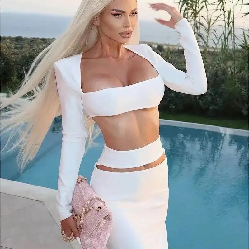 Crop Top with Skirt Minimalist-Style