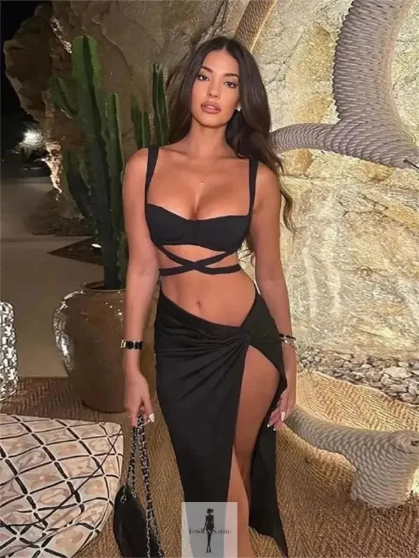 DurableReinforcedElbow StainlessZippers Crop Top with Skirts Beach Outfit