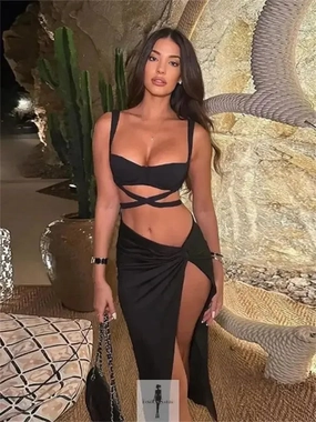 Crop Top with Skirts Beach Outfit Modern Twist