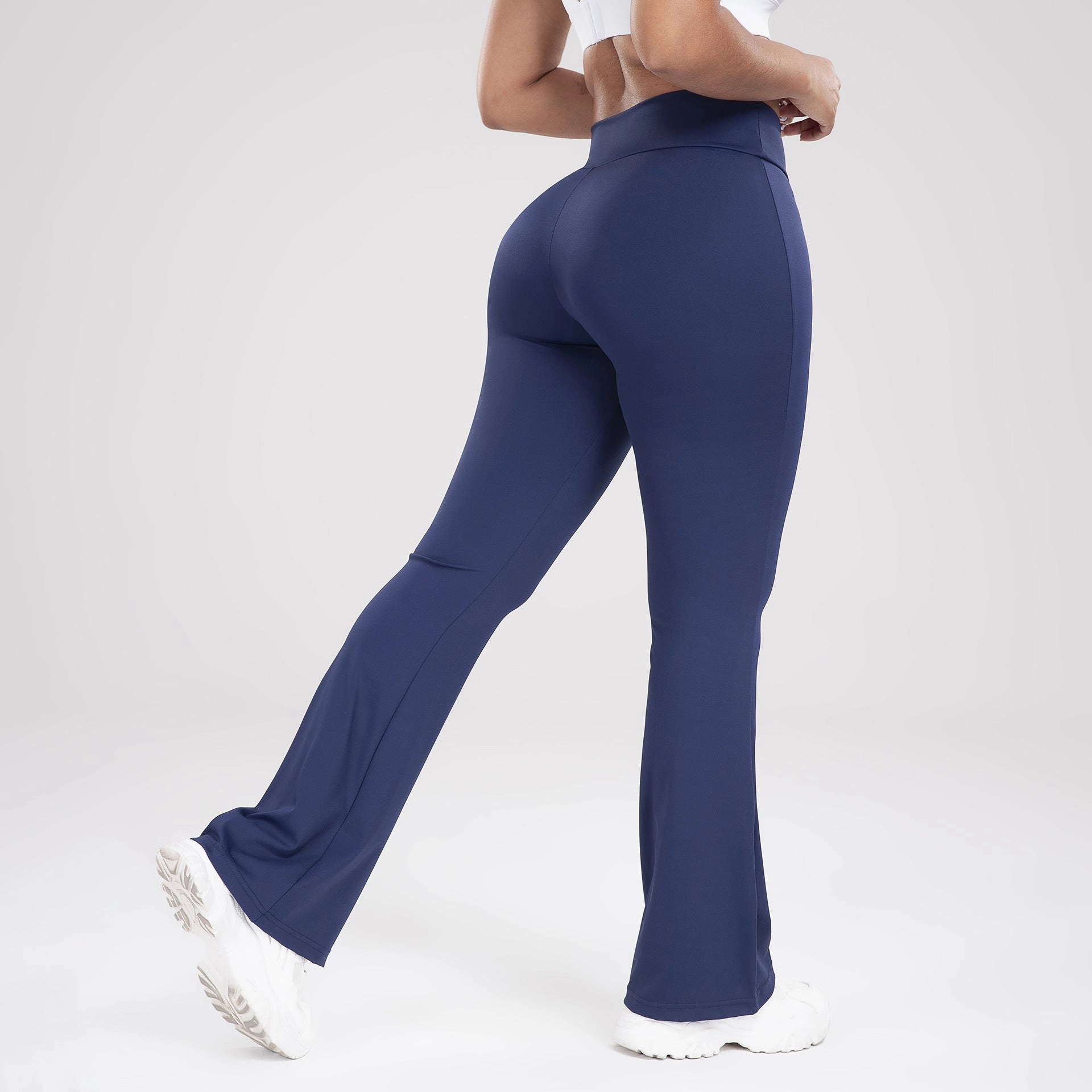 Cross Waist Side Pocket Leisure Sports Bell-bottom Pants Slim Fit Yoga Pants Women Modern Fit Work Friendly