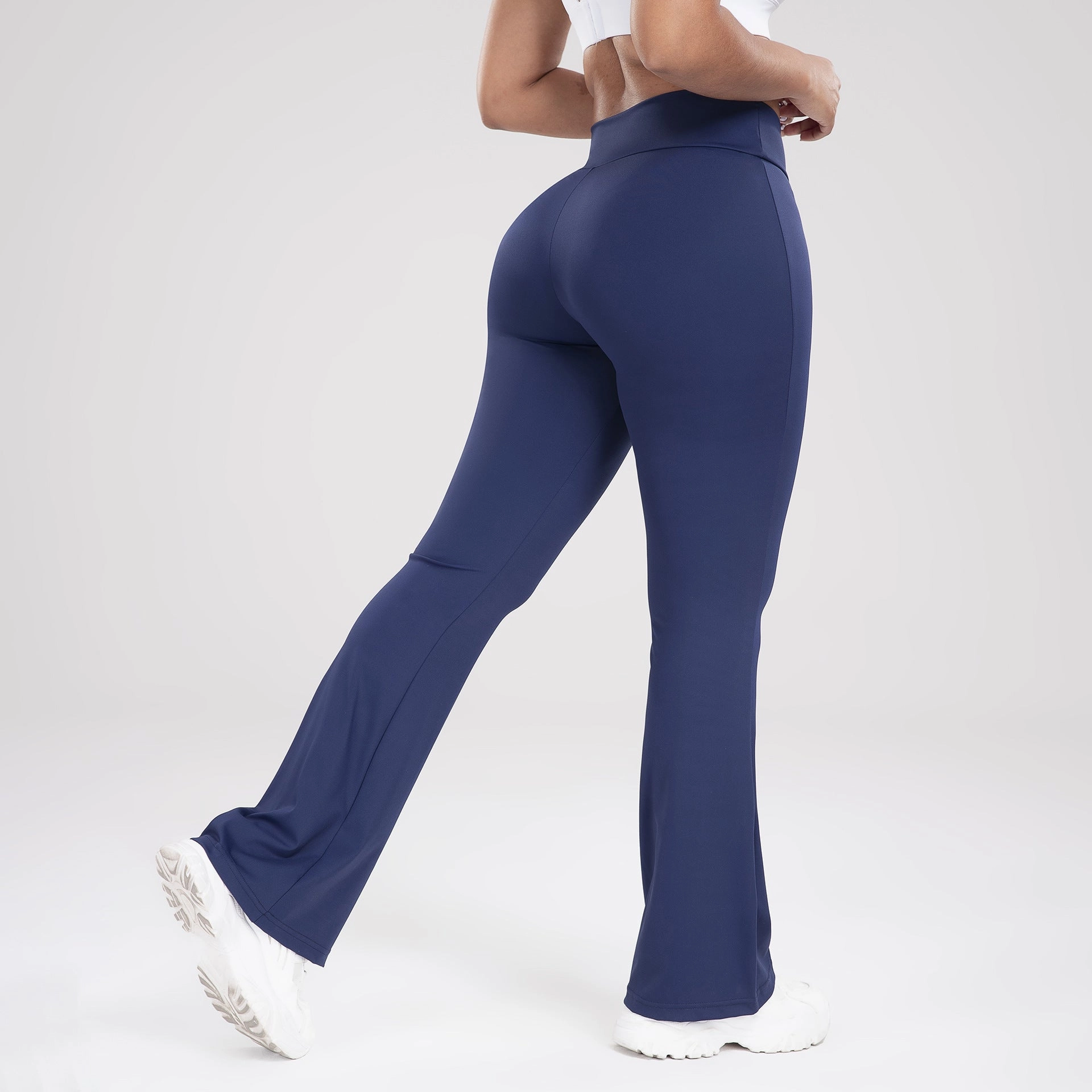 Chic Appeal Timeless Comfort Wear Cross Waist Side Pocket Leisure Sports Bell-bottom Pants Slim Fit Yoga Pants Women
