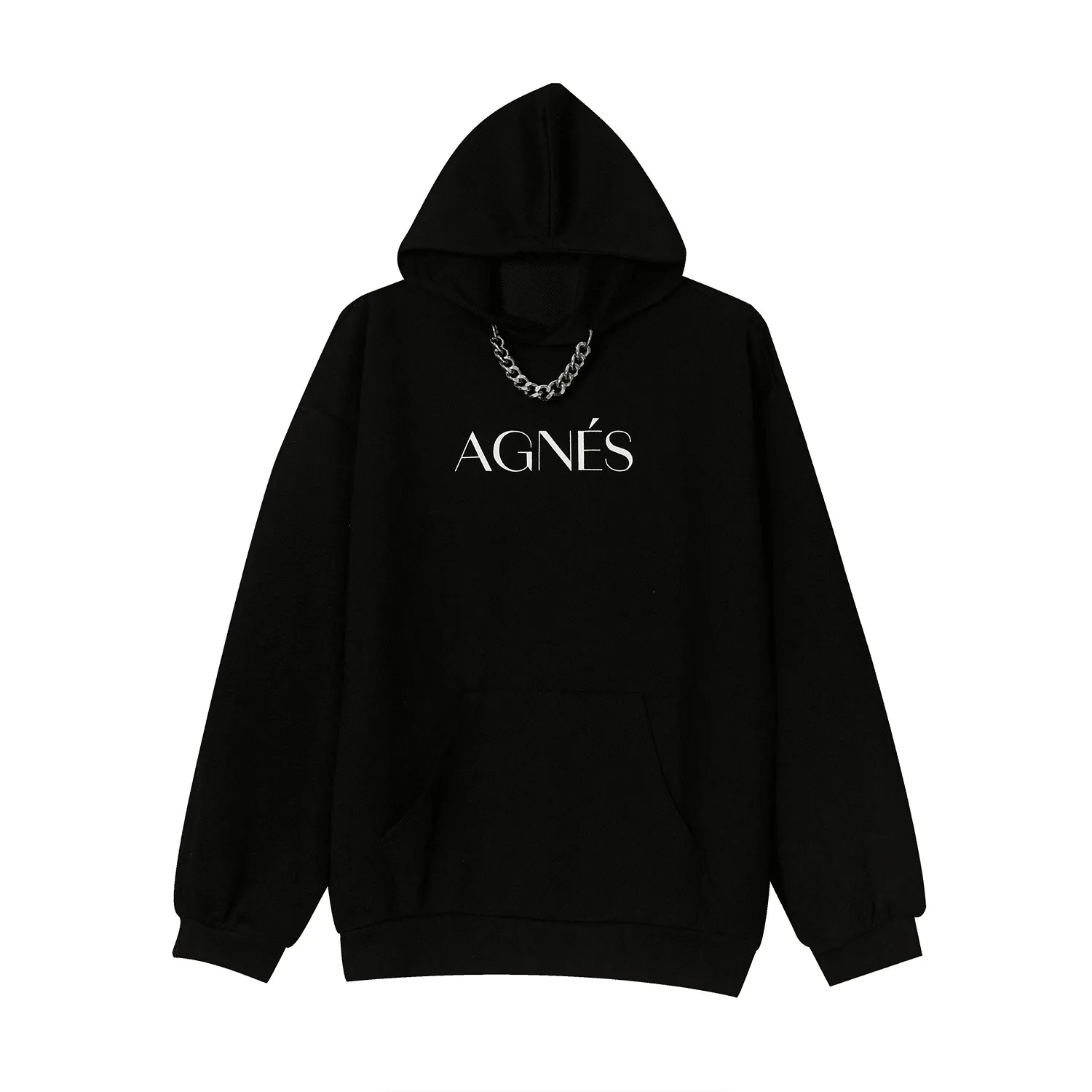 Korean Style Loose Chain Design Sense Wild Letter Couple Hooded Sweater material trend Thermal Insulation