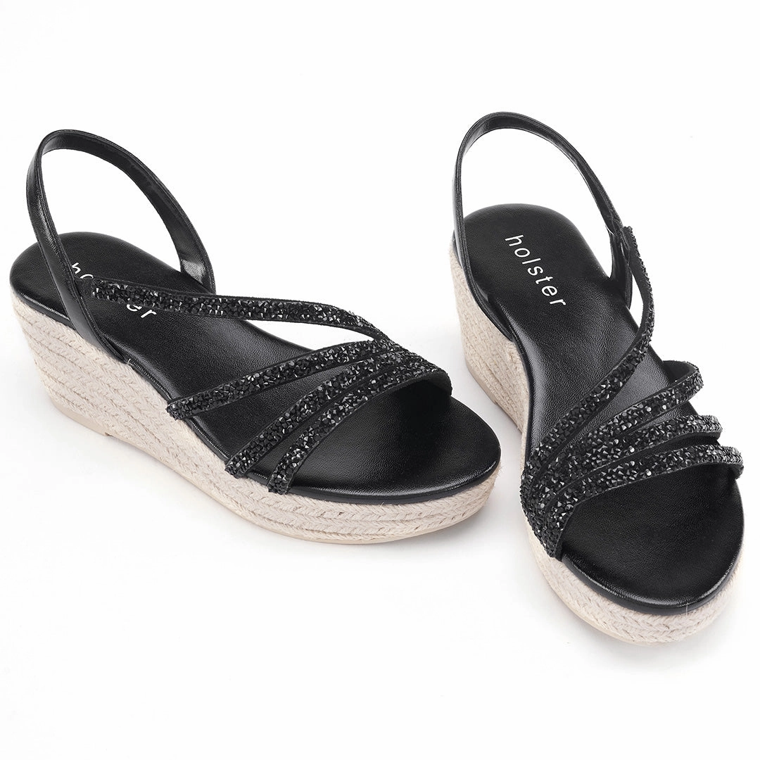 Trendy Comfort Party Espadrille - Black