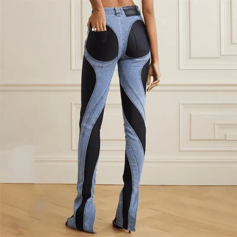 WrinkleFreeFinish Denim Contrast Pencil Pants