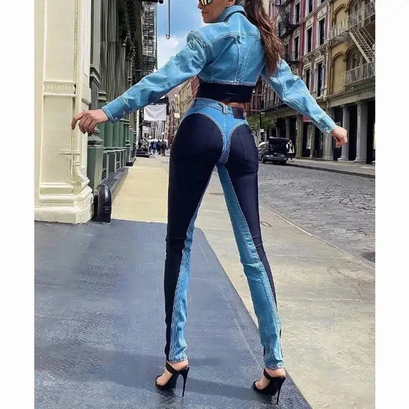 Denim Contrast Pencil Pants Layered Protection All Around Fit