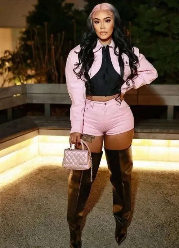 Denim Super Shorts Hidden Storage Compartment Nylon shorts