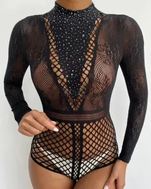Diamonds Turtleneck Bodysuit Zoom Proper