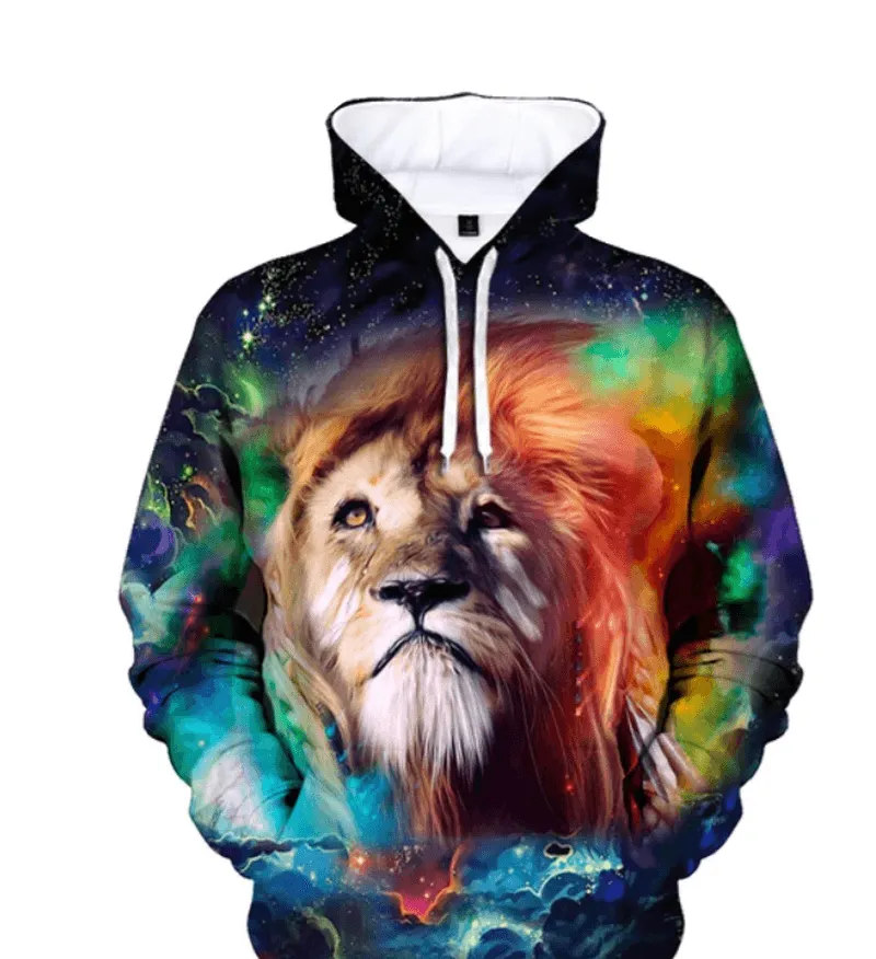 Digital Print Men'S and Women'S Long-Sleeved Pullover Hoodie Sweatshirt Formal Casual