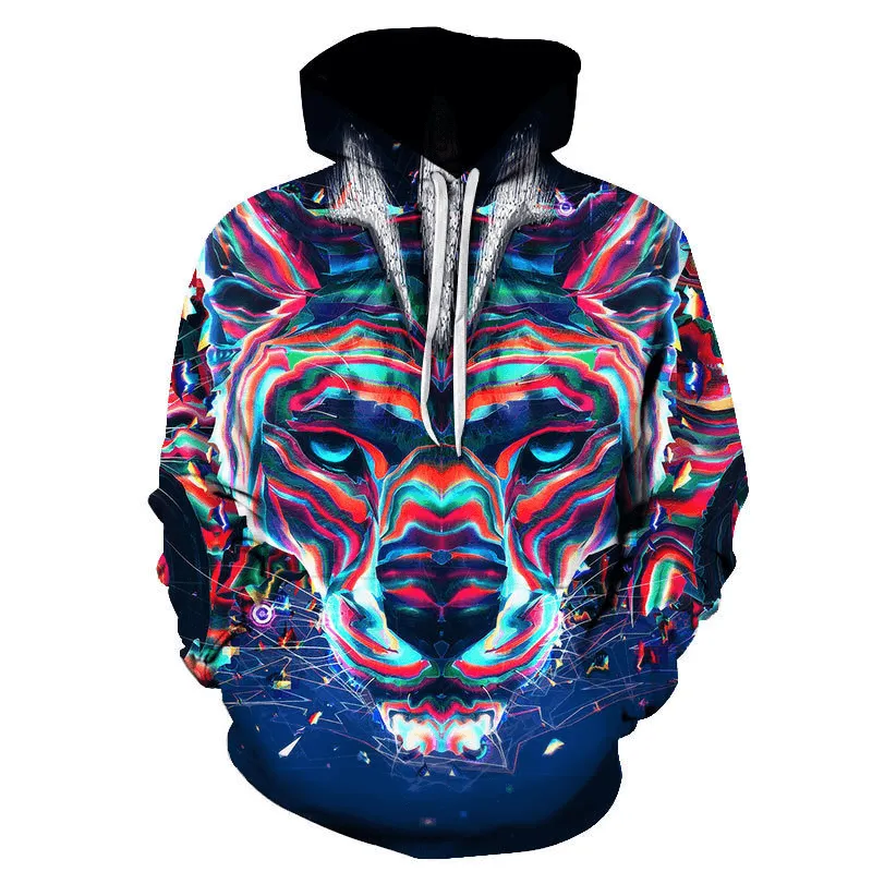 Digital Printed Sweatshirt Hoodie Men'S and Women'S Jacket No pockets