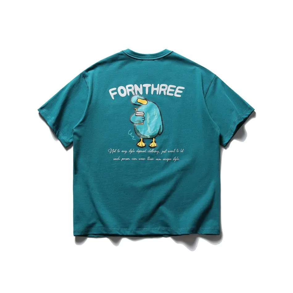 Japanese-style Retro University Style Fashion Brand Loose Men And Women Short T-shirt LowImpact Manufacturing MoistureWickingTechnology