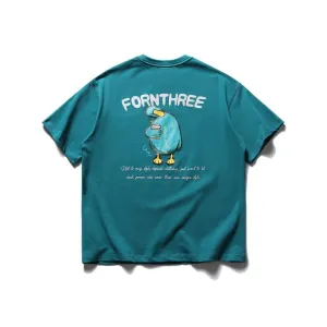 Japanese-style Retro University Style Fashion Brand Loose Men And Women Short T-shirt Comfy Style High Visibility Trim