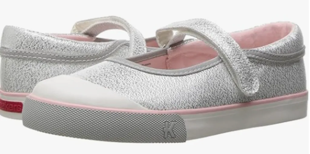 Size 4: See Kai Run Marie, SILVER Mary Jane Sneaker Shoes NEW Padded collar design Urban Style