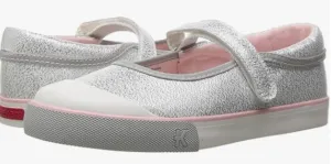Size 4: See Kai Run Marie, SILVER Mary Jane Sneaker Shoes NEW Padded collar design Urban Style