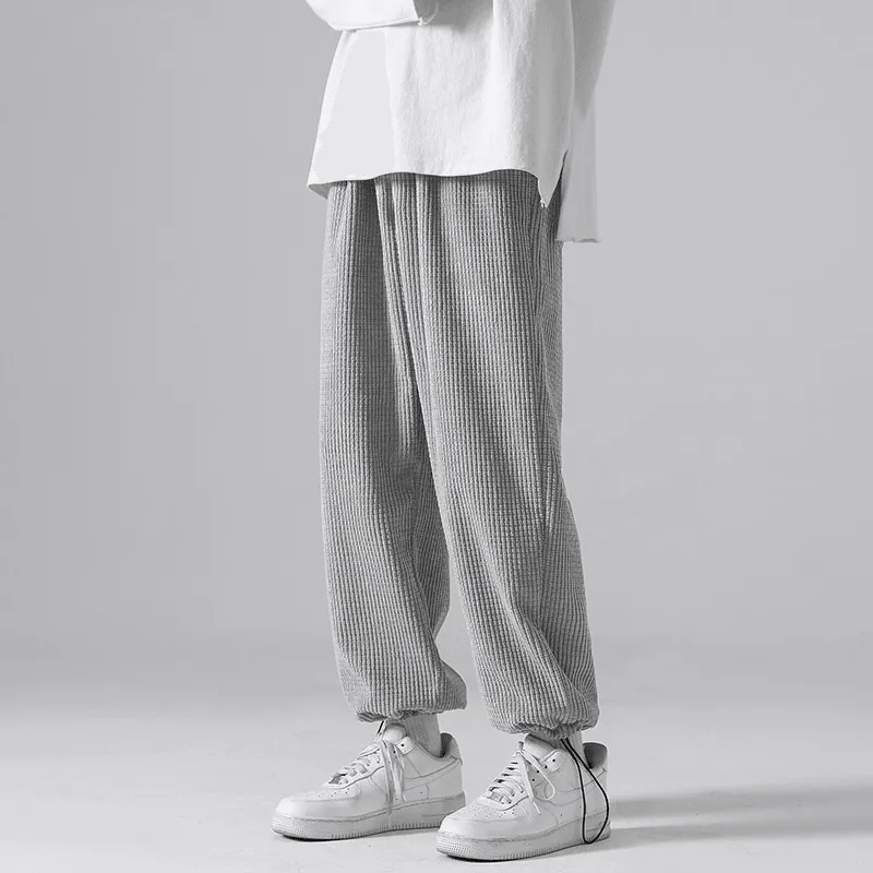 Flexible Comfort Wear Drawstring Trousers Wide-Leg Straight-Leg Sports Sweatpants