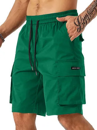 Luxury Feel Outdoor Movement Drawstring Waist Men's Multi-pocket Workwear Shorts
