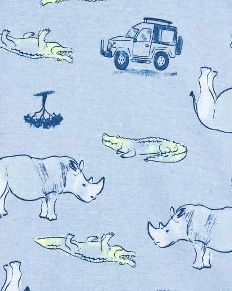 Toddler Boy 4-Piece Alligator Cotton Pajamas 2S380510-969 Sleeveless Tee ColorfastMaterial