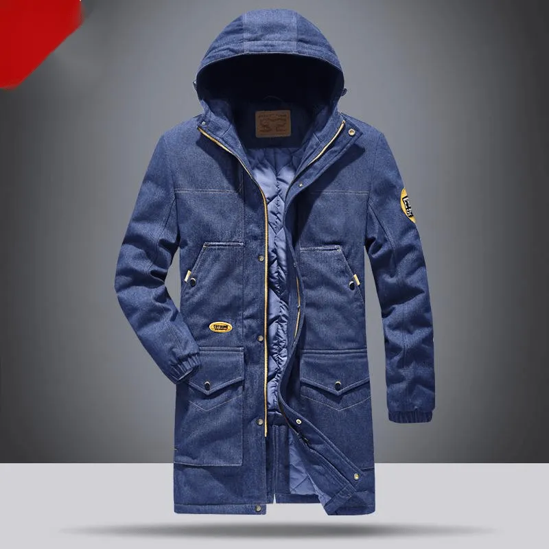 Friction Resistant Autumn and Winter plus Velvet Thick Mid-Length Padded Jacket Jacket