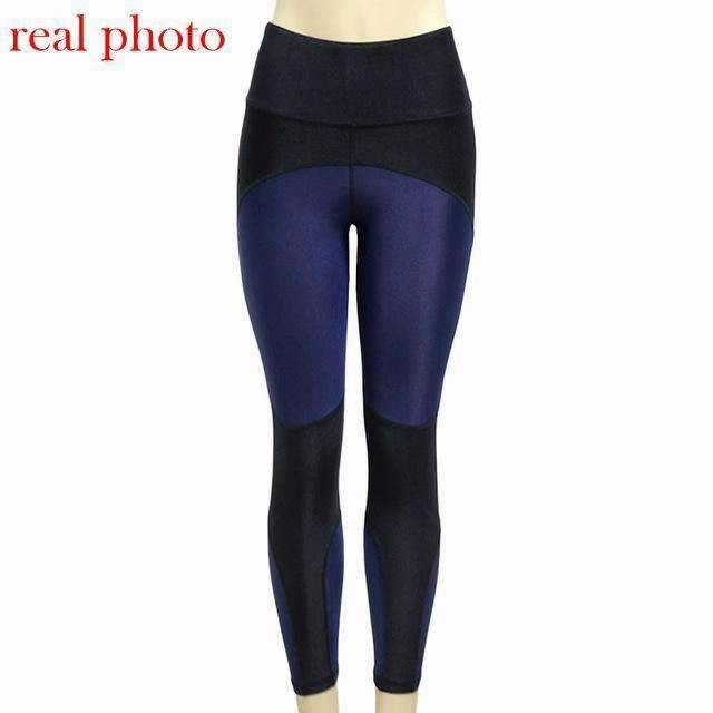 Women's Dark Blue Fitness Leggings Durable Polyester Blend