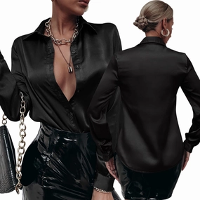 All-day Comfort Satin Pleated Long-sleeved Top Casual Loose