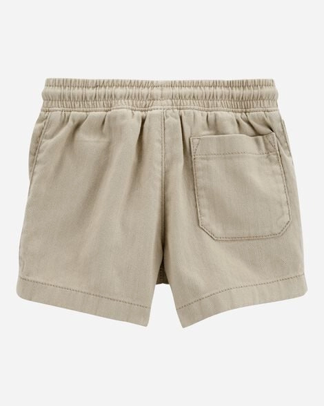 Toddler Pull-On Twill Shorts - Khaki 2S826210-260 Stretchy Top RibbedCuff