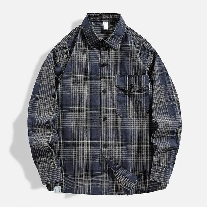 Fashion Personality Men's Loose Shirt Coat Non Restrictive Cut Wrinkle Resistant Treatment