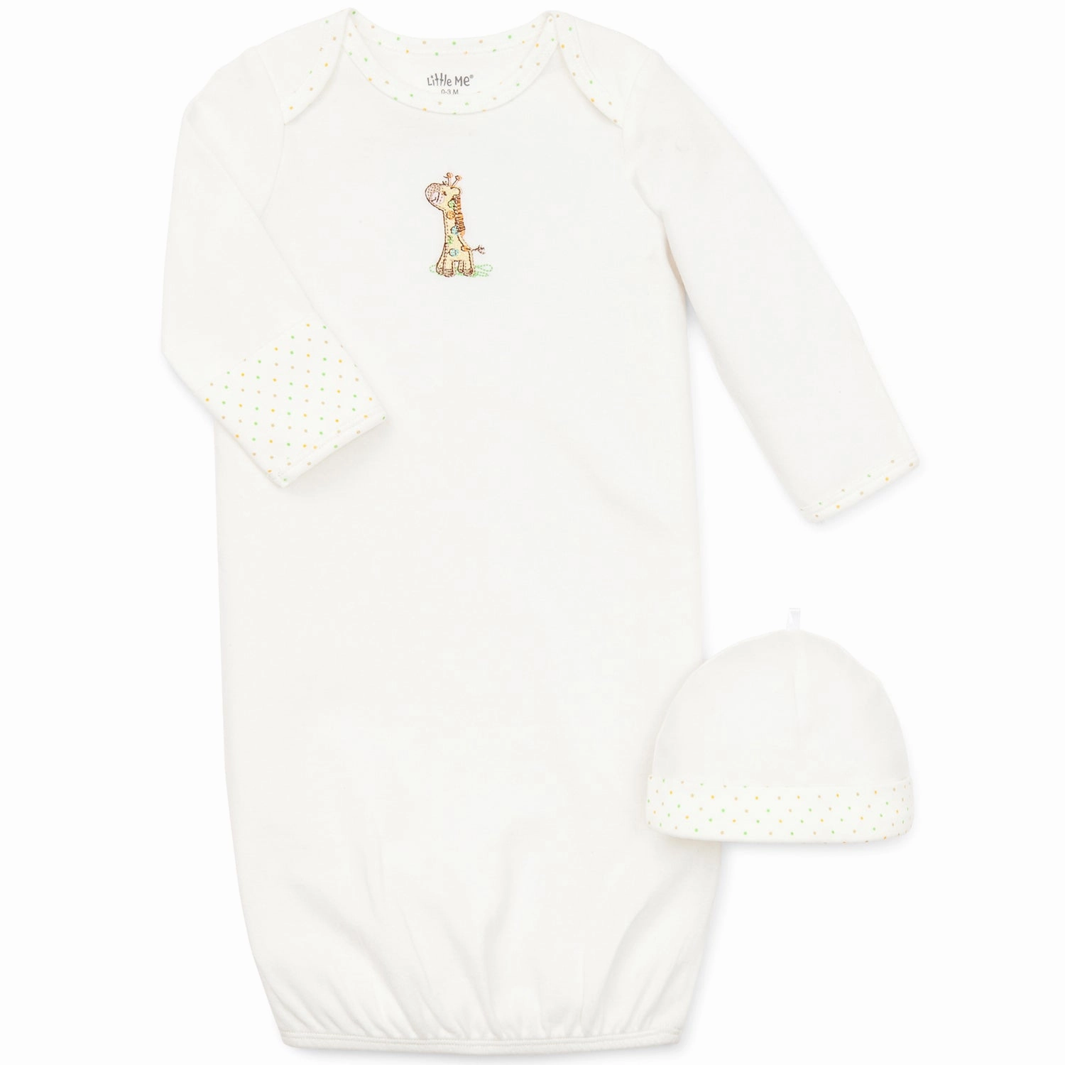 Giraffe Baby Sleeper Gown and Hat L634329 0-3 Months Microfiber Technology