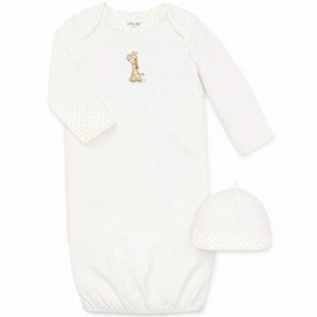 Giraffe Baby Sleeper Gown and Hat L634329 0-3 Months Microfiber Technology