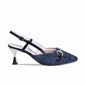 Addison: Navy Tweed & Patent Eco Friendly Composite