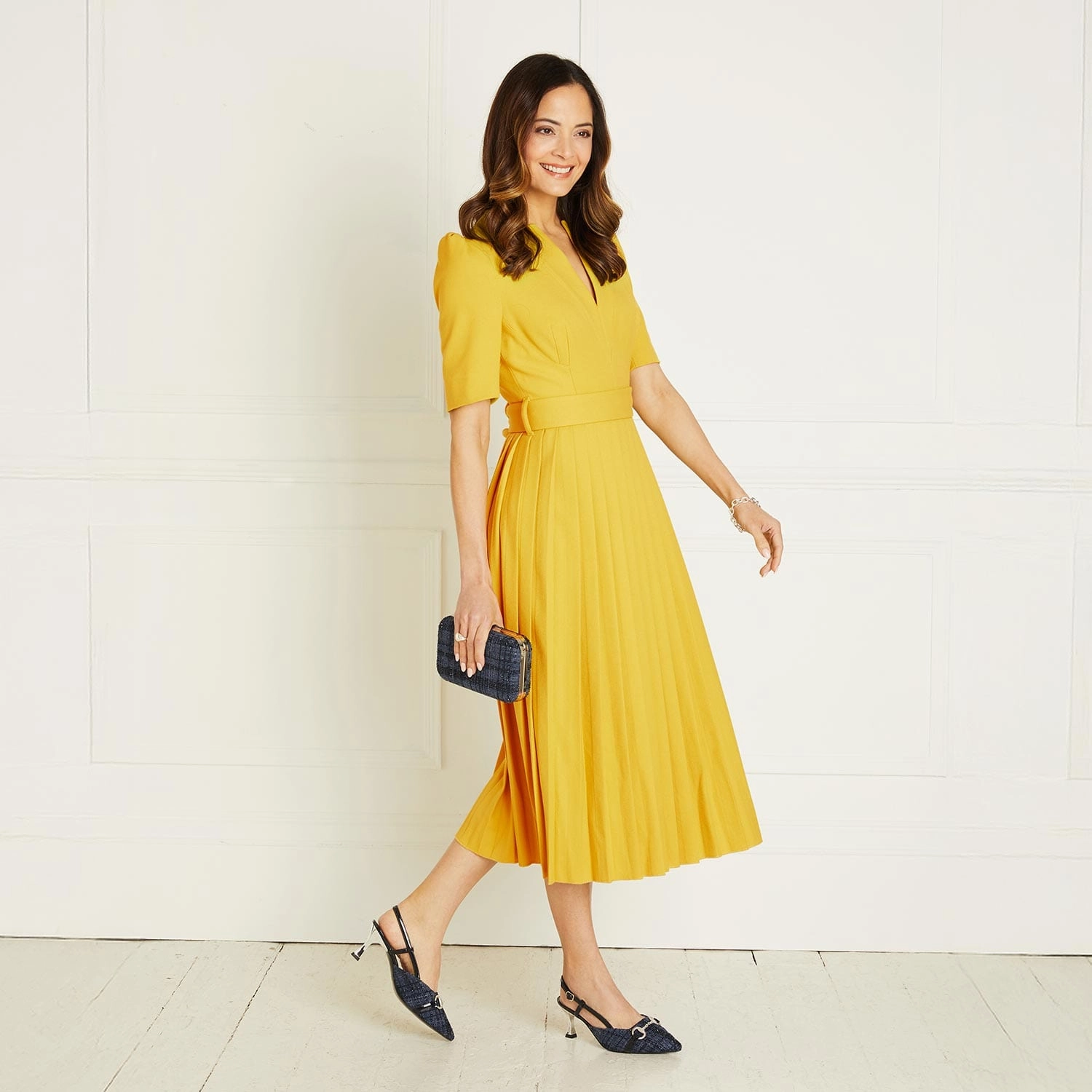 Unbeatable fit student Addison: Navy Tweed & Patent