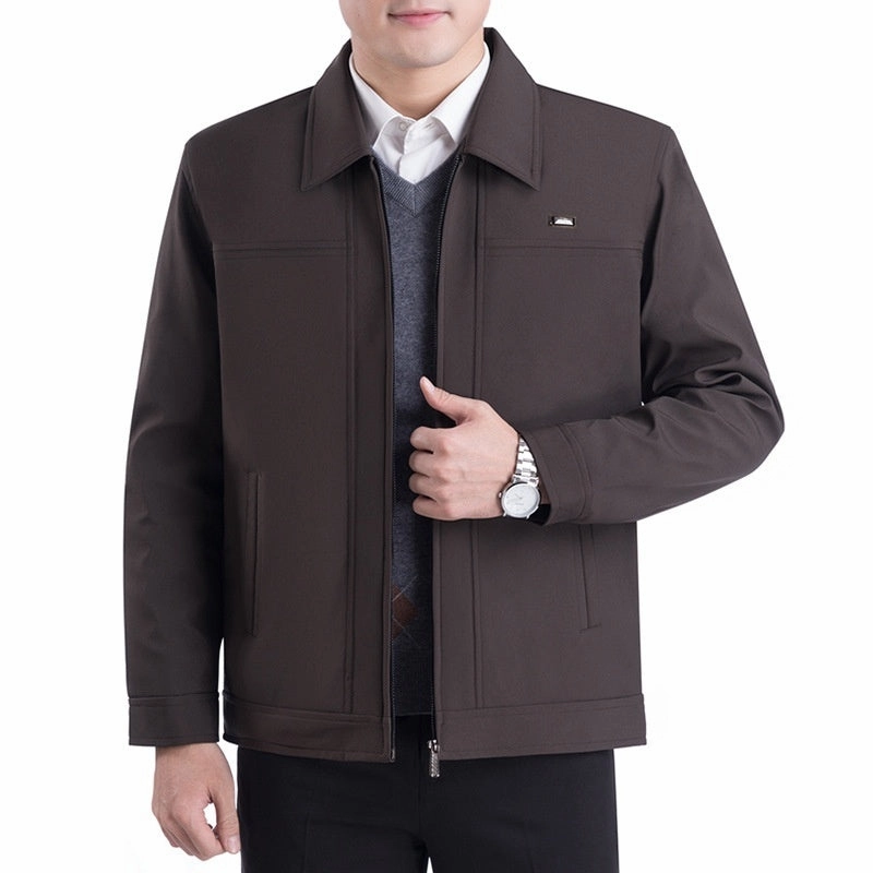 FadeResistantDye Middle-aged Men's Casual Jacket Autumn Outerwear Top