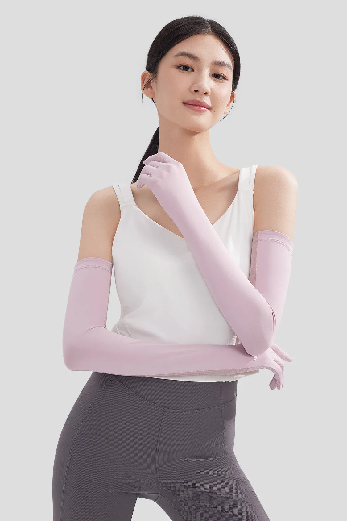 SeamlessConstruction Eco Friendly Design Longloop - Women's Sun Protection Arm Sleeves with Golves UPF50 