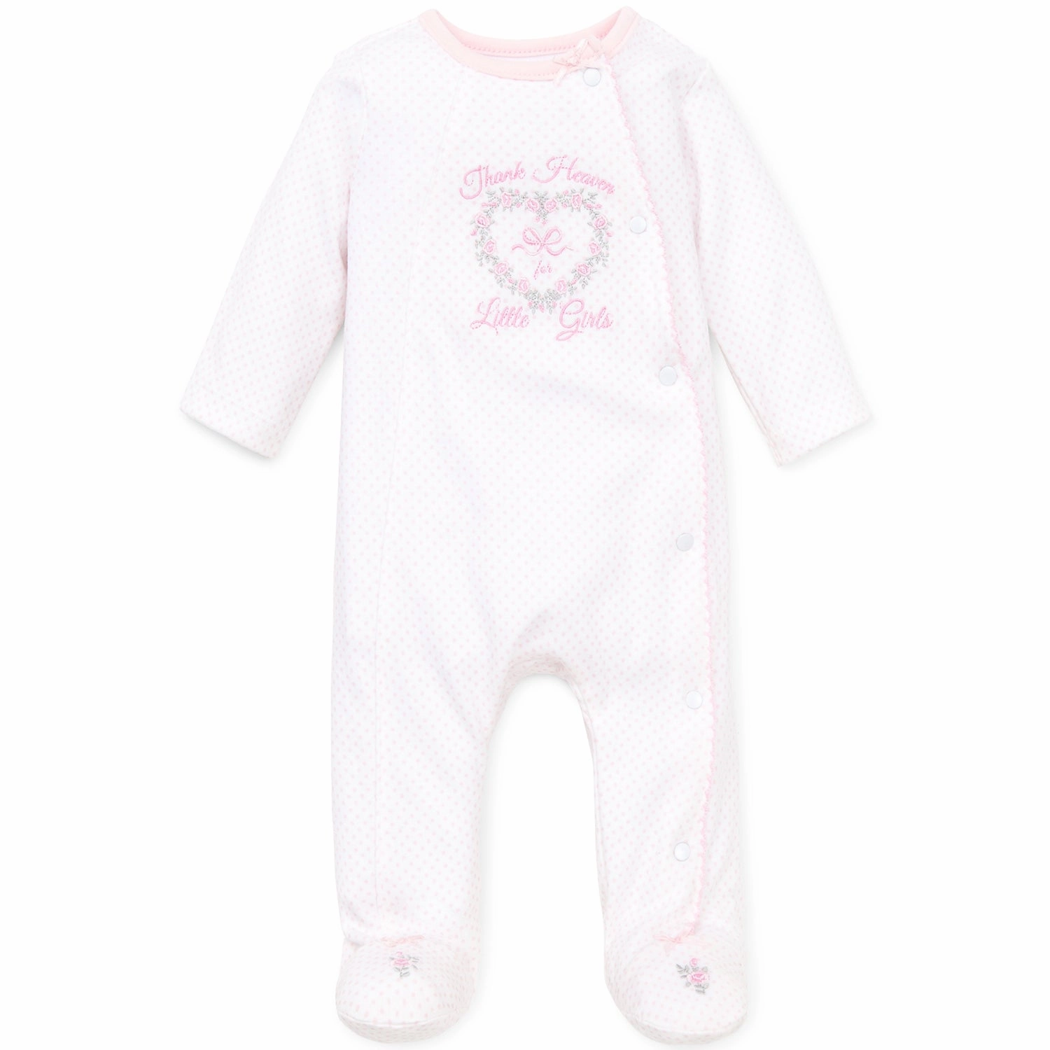 NoRoll Hem Technology Breathable Underarm Gussets Baby Girl Sleeper Thank Heaven for Little Girls LBQ01556N