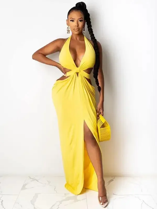 Fall Mood Crystal Soul Slim Beach Maxi Dress