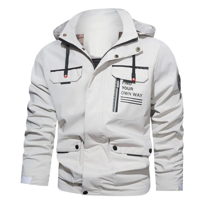 Men's Outdoor Casual Shell Jacket Sports Hooded Fleece Jacket Coat Essential Fit Collar Stabilization System