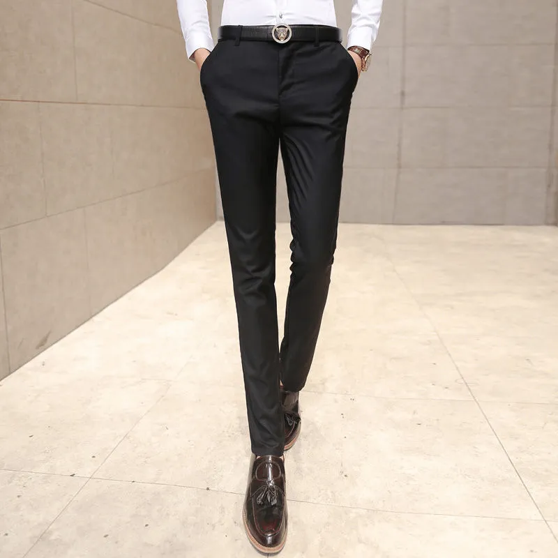 Business Casual Non Iron Solid Color Work Trousers Light Fabric