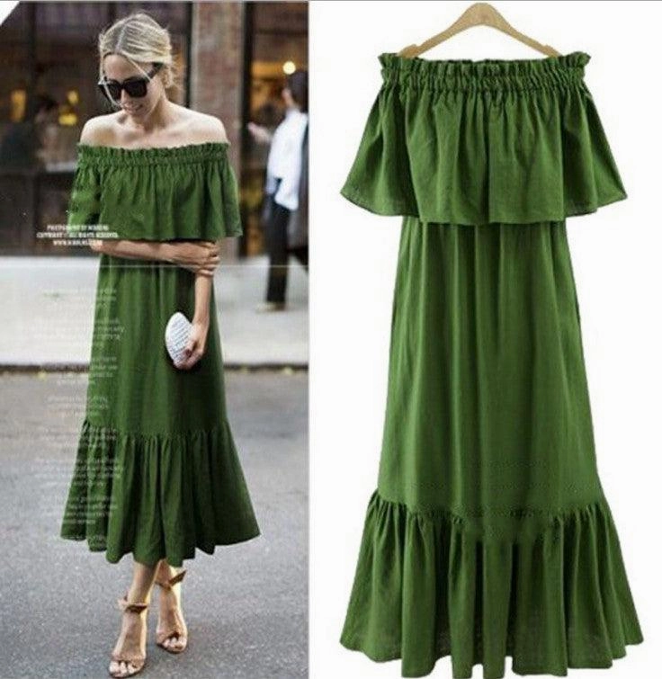 Capsule-Wardrobe Ruffled slim long dress