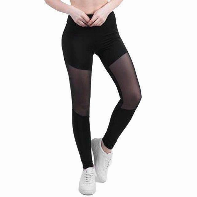 OUTAD Sport Leggings Women Fitness Athletic Leggings Stitching Mesh Breathable Stretchy Slimming Sports Trousers for Yoga Ultimate Performance