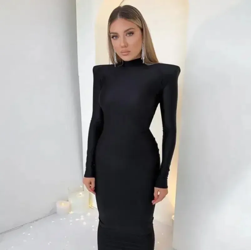 Elegant Mock Maxi Dress Soft Jersey