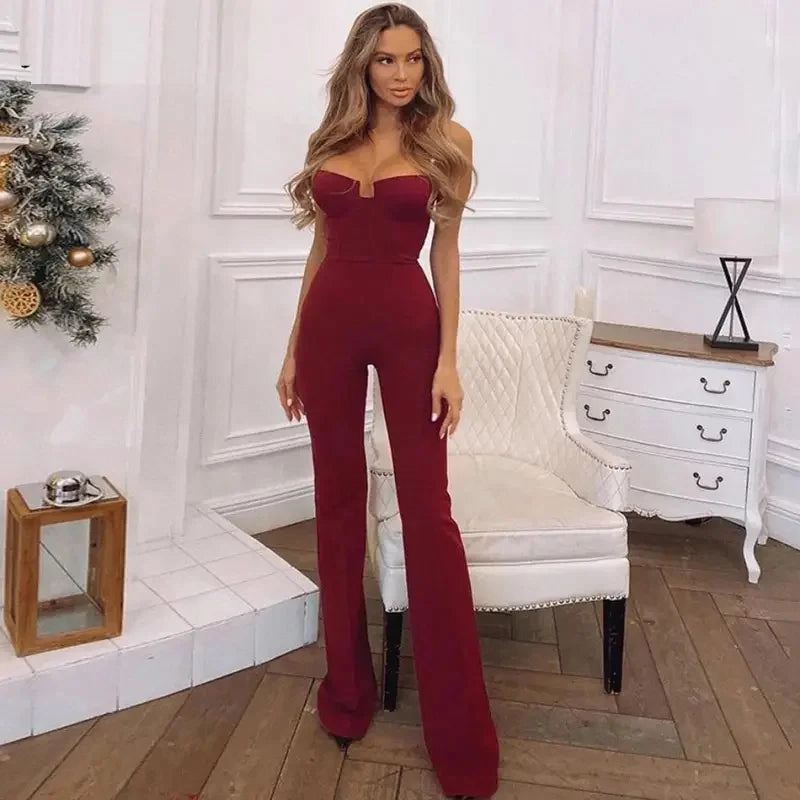 Music Yoga Elegant Bandage Jumpsuit