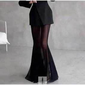 Elegant Blazer and Skirt Set Natural Style Cool Tone